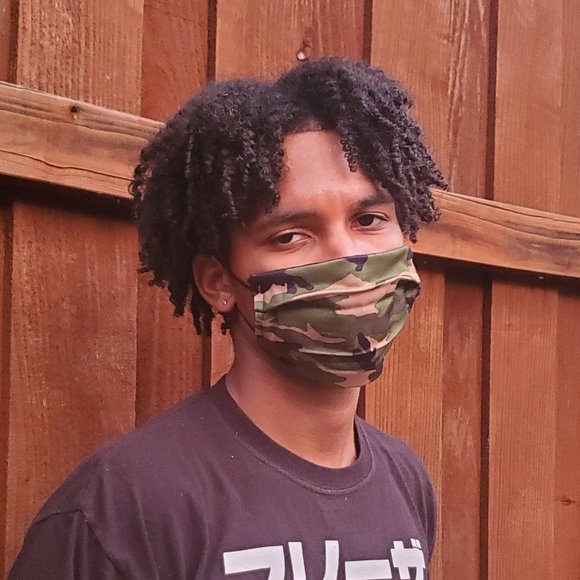 Camo Unisex Handmade Cotton Face Mask, Reuse/Wash. - Picture 5 of 6